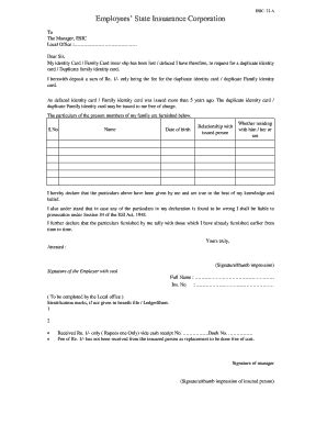 esic duplicate smart card form download|Free Duplicate Identity Card Request Form .